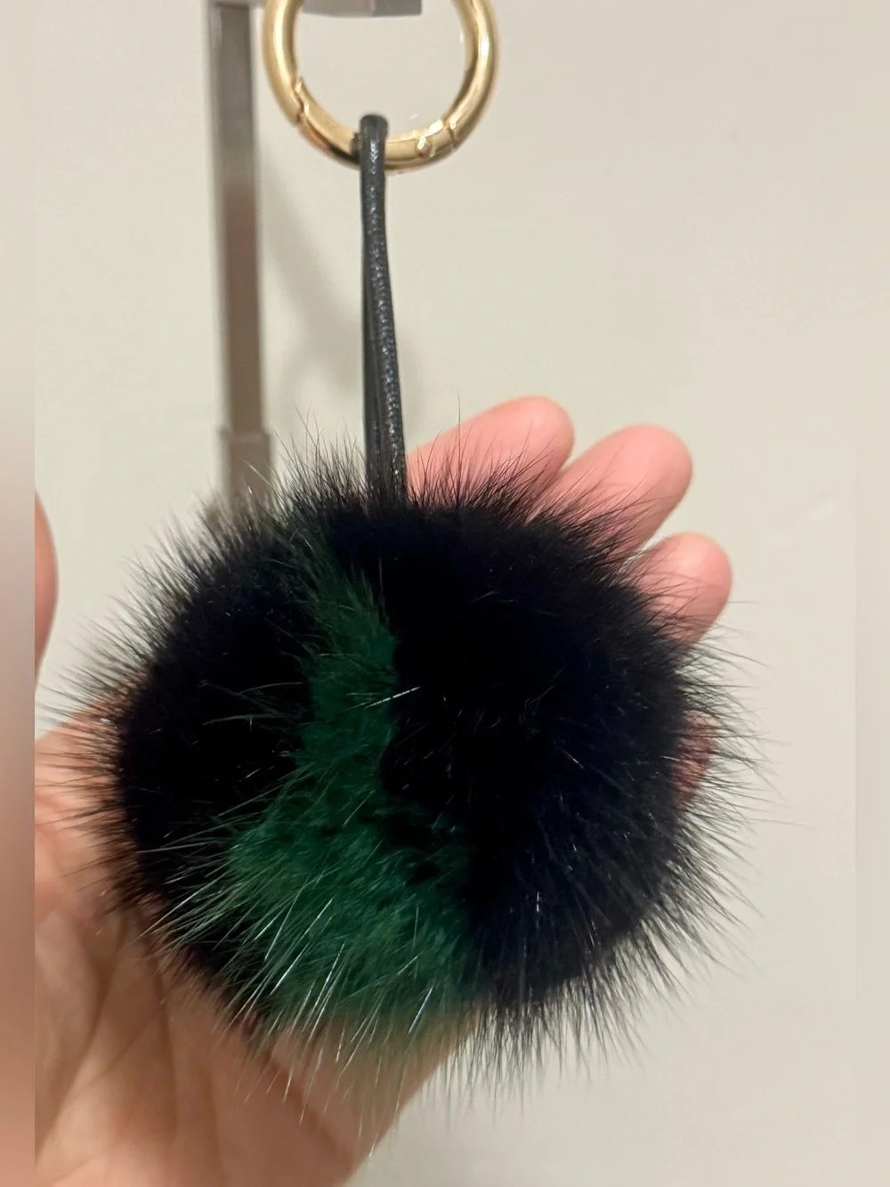 Colorblock Real Mink Fur Handcrafted Barrel Bag/Crossbody & Fur Ball Bag Charm